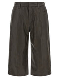 Brown Calfskin Bermuda Shorts