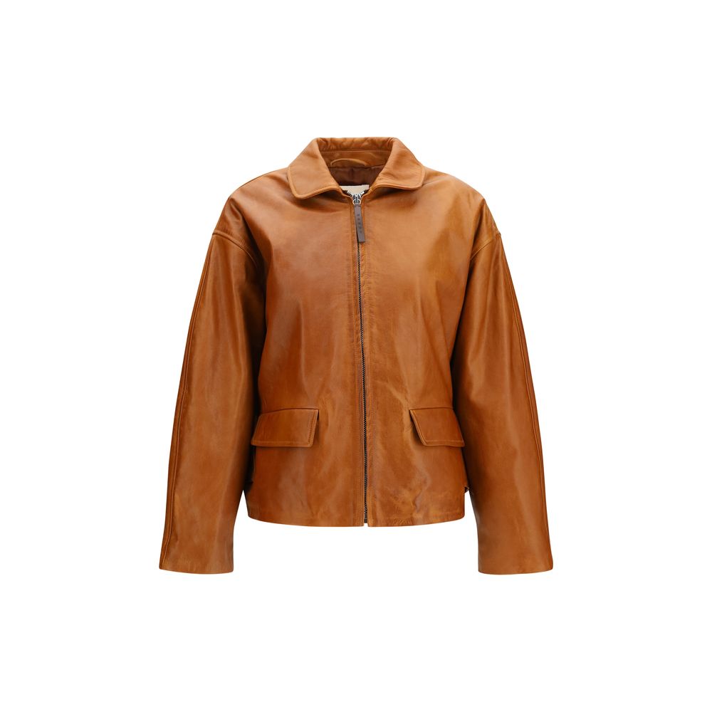Brown Calf Leather Bos Taurus Leather Jacket