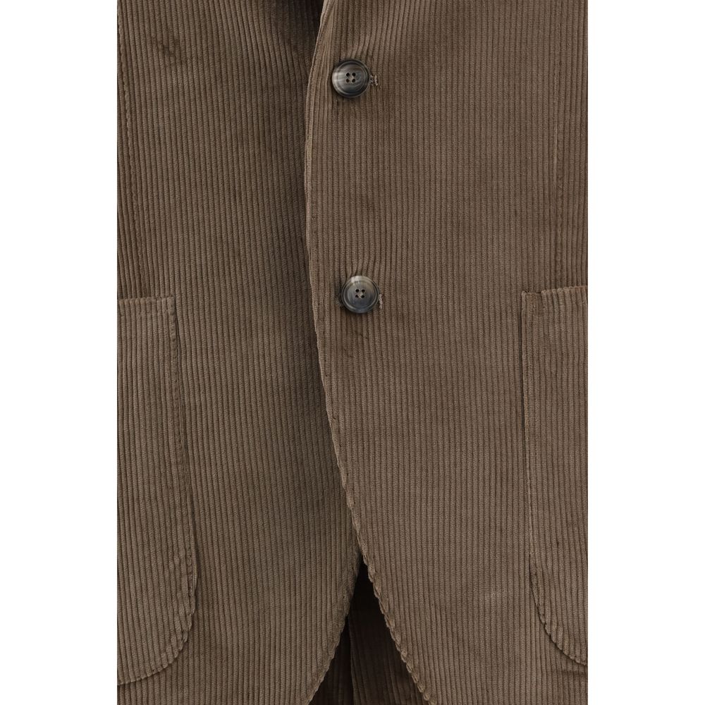 Brown Cotton Two-Piece Suit