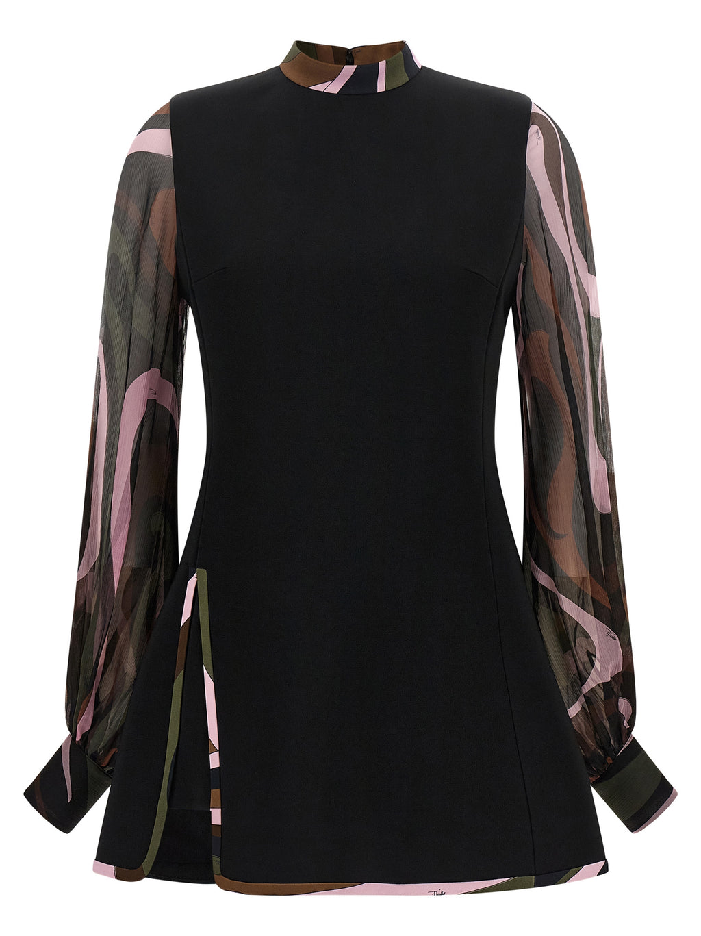 Black Viscose Short Dress