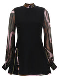 Black Viscose Short Dress