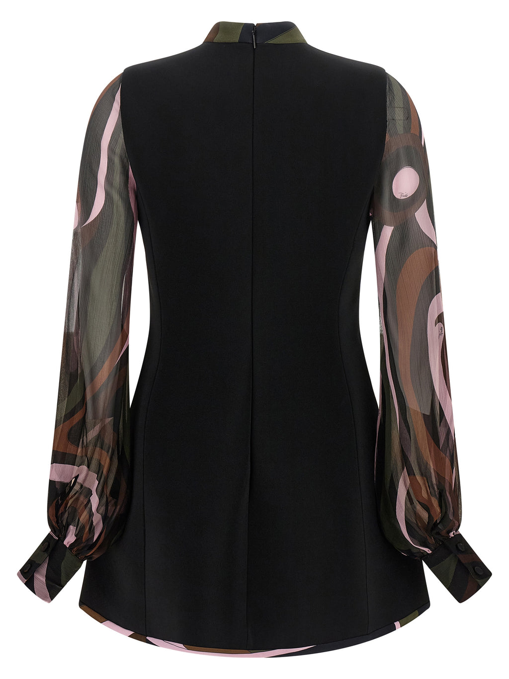 Black Viscose Short Dress