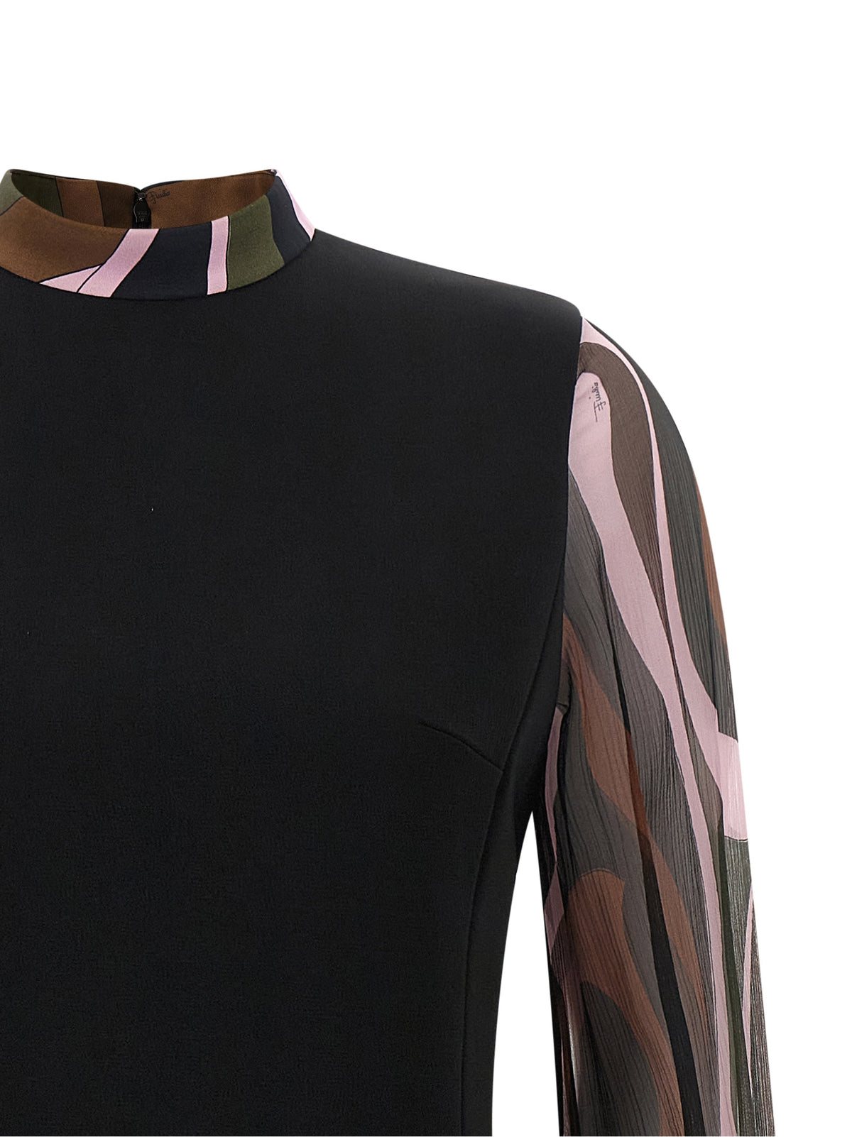 Black Viscose Short Dress