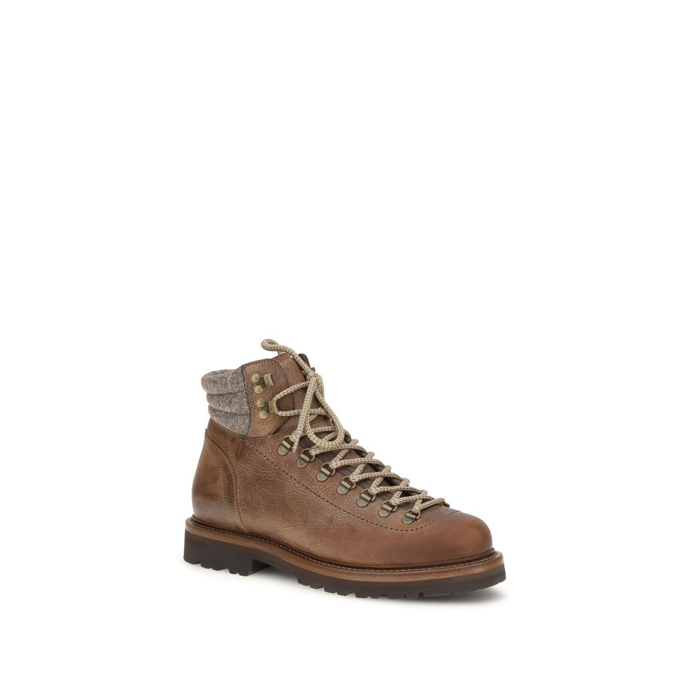 Brown Calf Leather Bos Taurus Lace-Up Boots