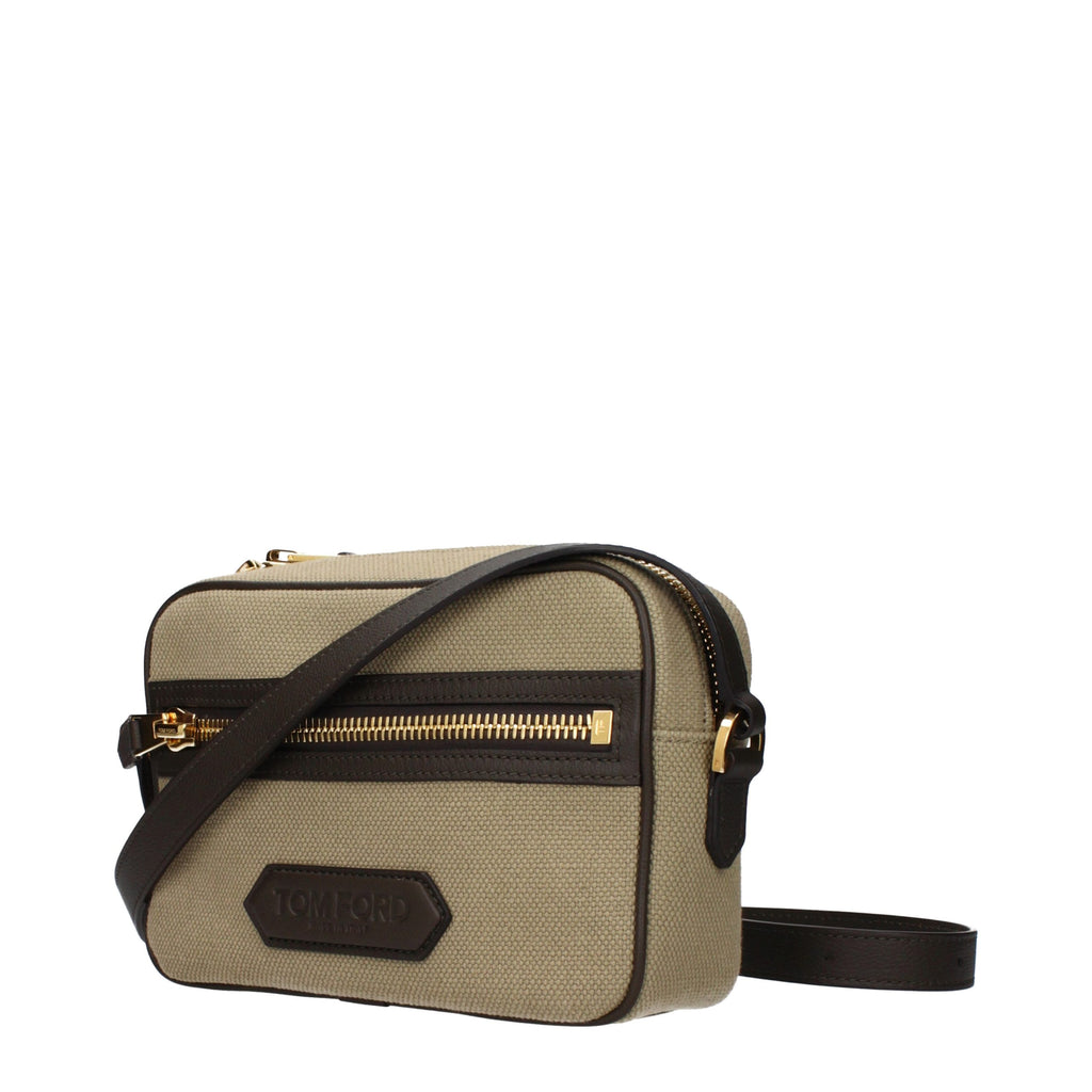 Beige Fabric Crossbody Bag