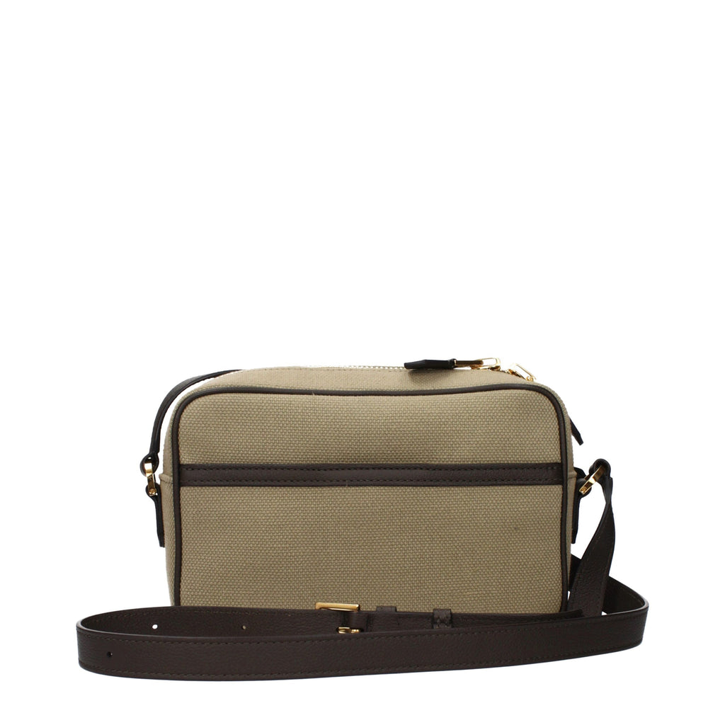 Beige Fabric Crossbody Bag