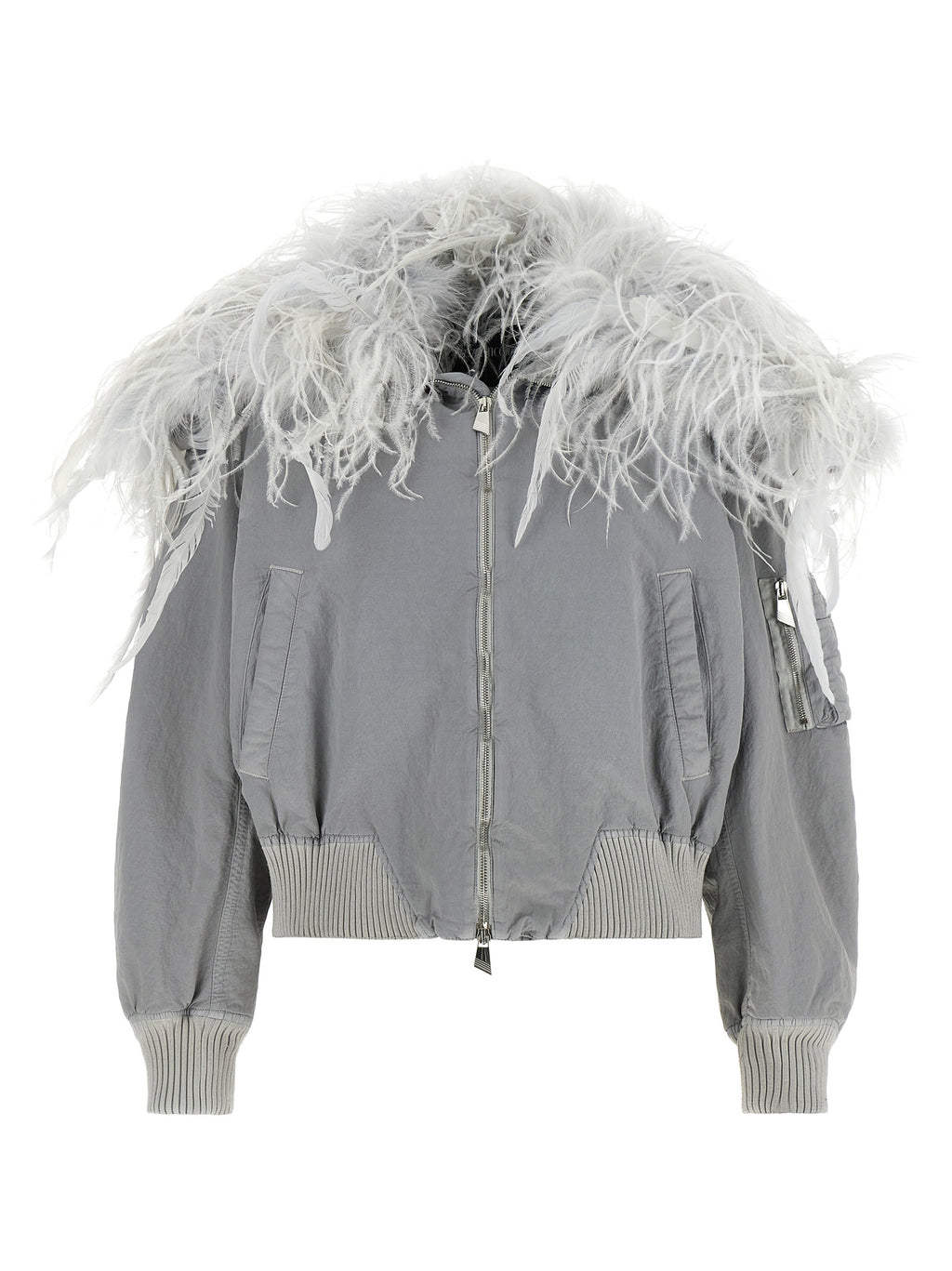 Gray Polyamide Bomber