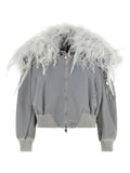 Gray Polyamide Bomber