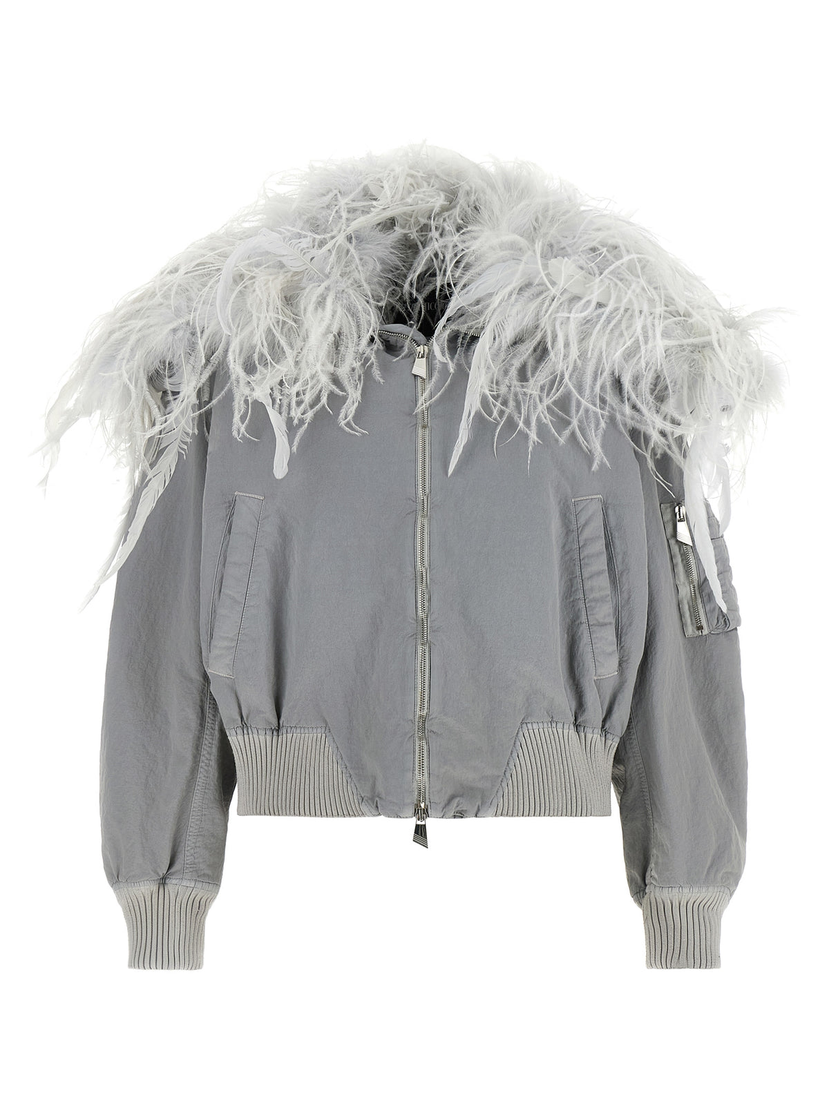 Gray Polyamide Bomber