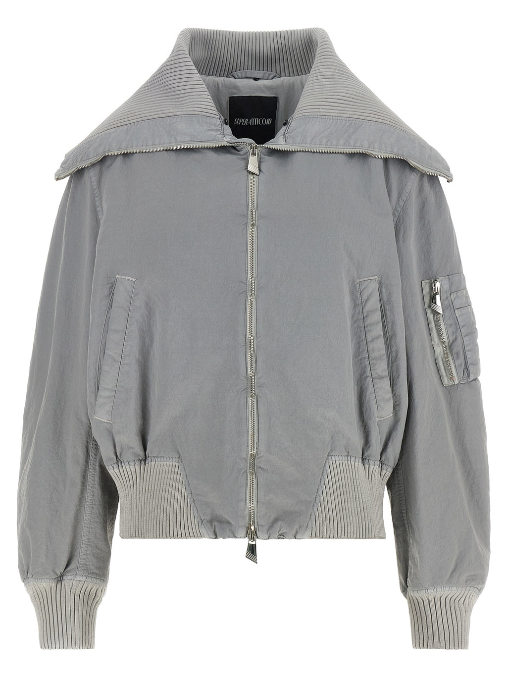 Gray Polyamide Bomber