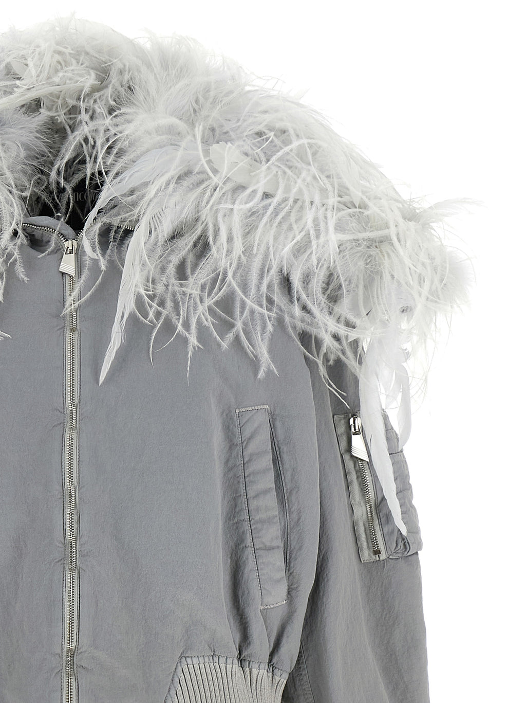 Gray Polyamide Bomber