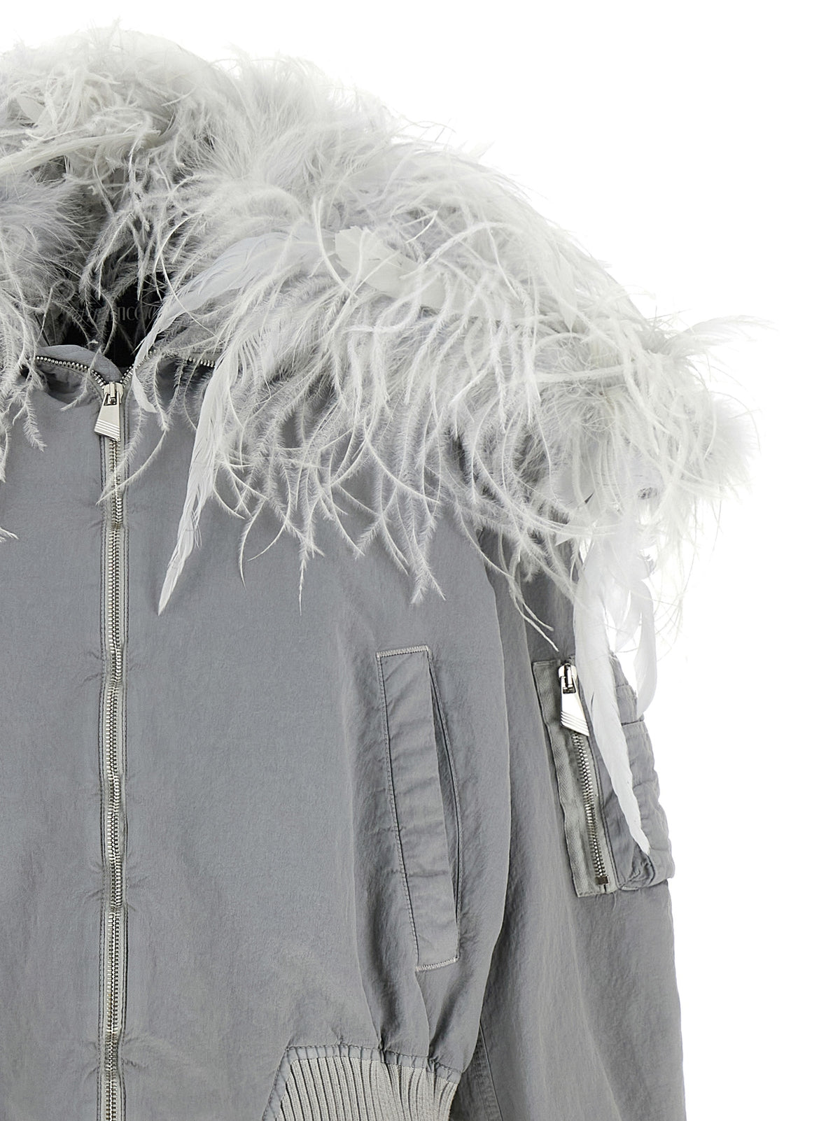 Gray Polyamide Bomber