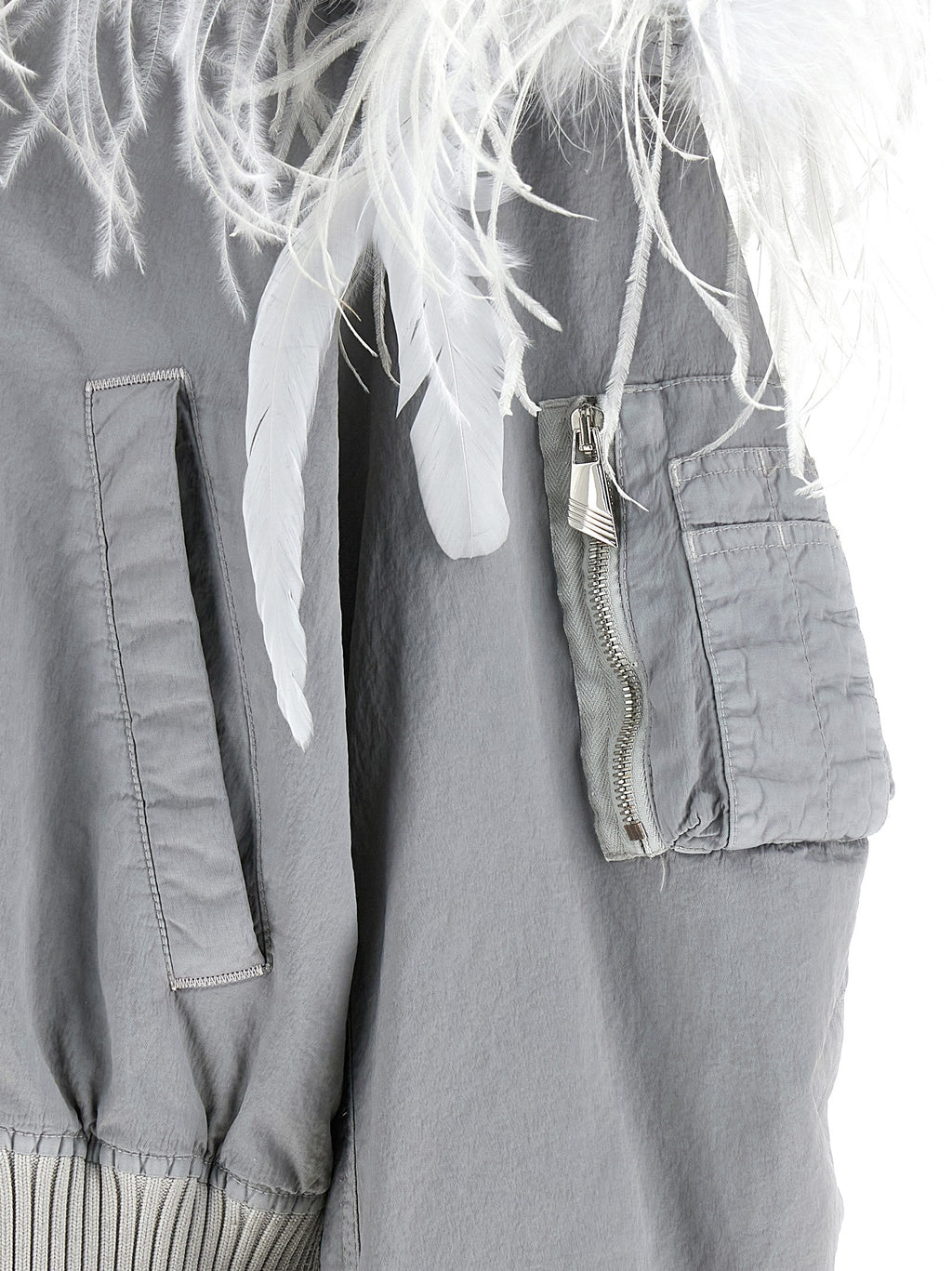 Gray Polyamide Bomber