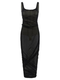 Black Polyamide Midi Dress