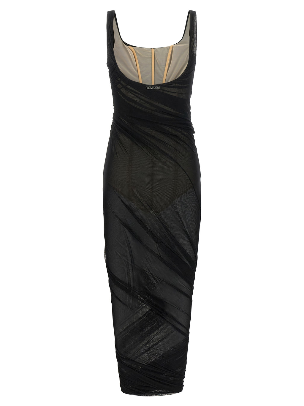 Black Polyamide Midi Dress