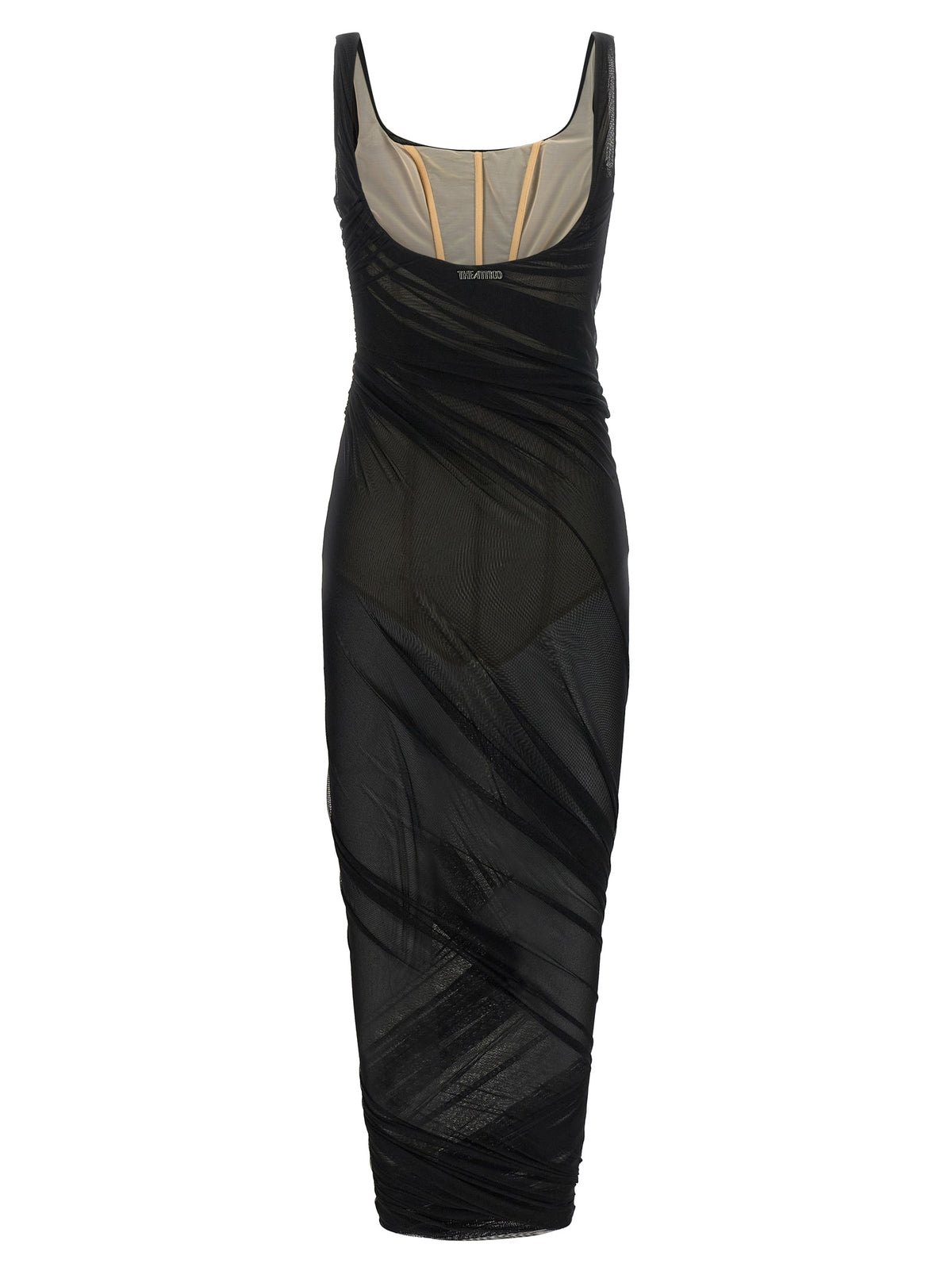 Black Polyamide Midi Dress