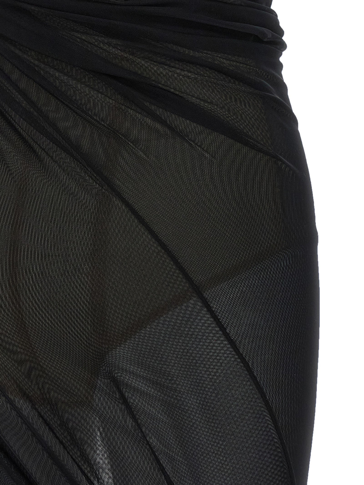 Black Polyamide Midi Dress