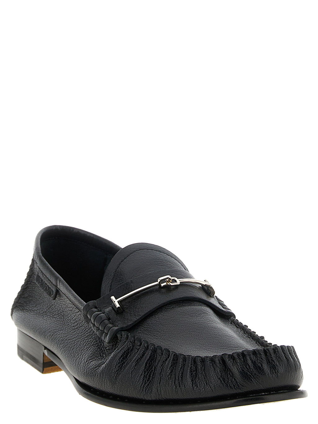 Black Goatskin Slip-On Loafers