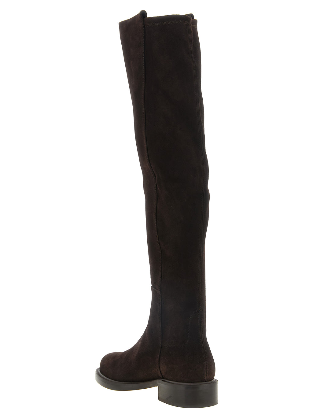 Brown Lamb Leather Over The Knee