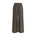 Brown Linen Casual Pants