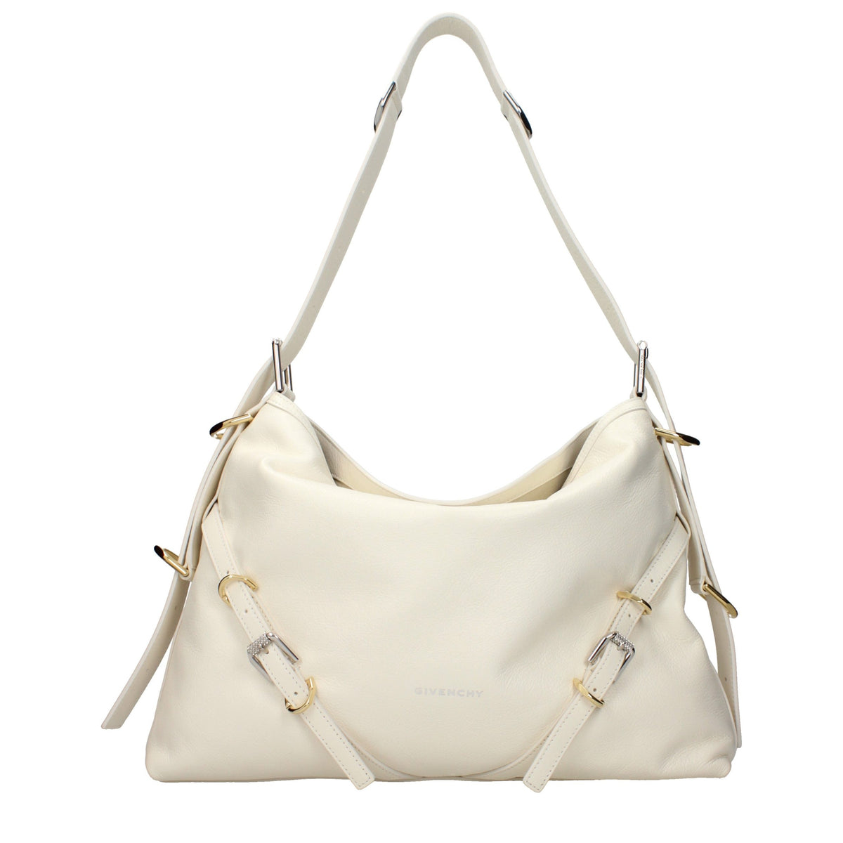 Beige Leather Crossbody Bag