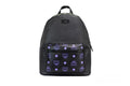MCM Color Splash Visetos Black Green Purple Medium Mixed Leather Backpack Bookbag