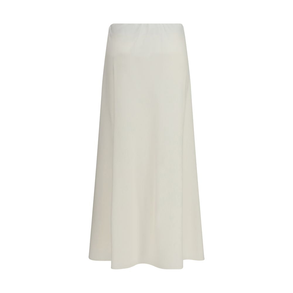Beige Wool Oves Aries Midi Skirt
