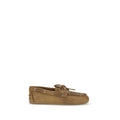 Beige Calf Leather Bos Taurus Slip-On Loafers