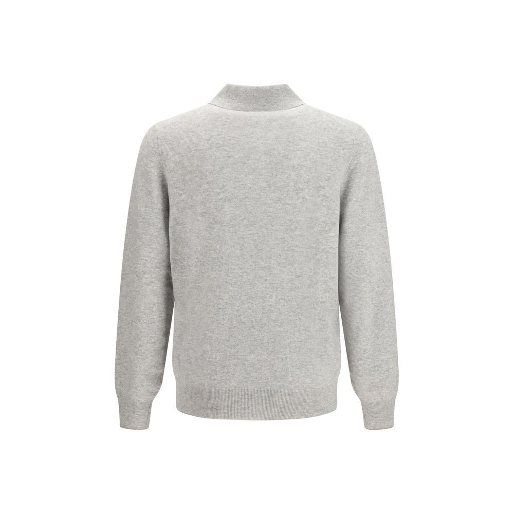 Gray Cashmere Polo Shirt