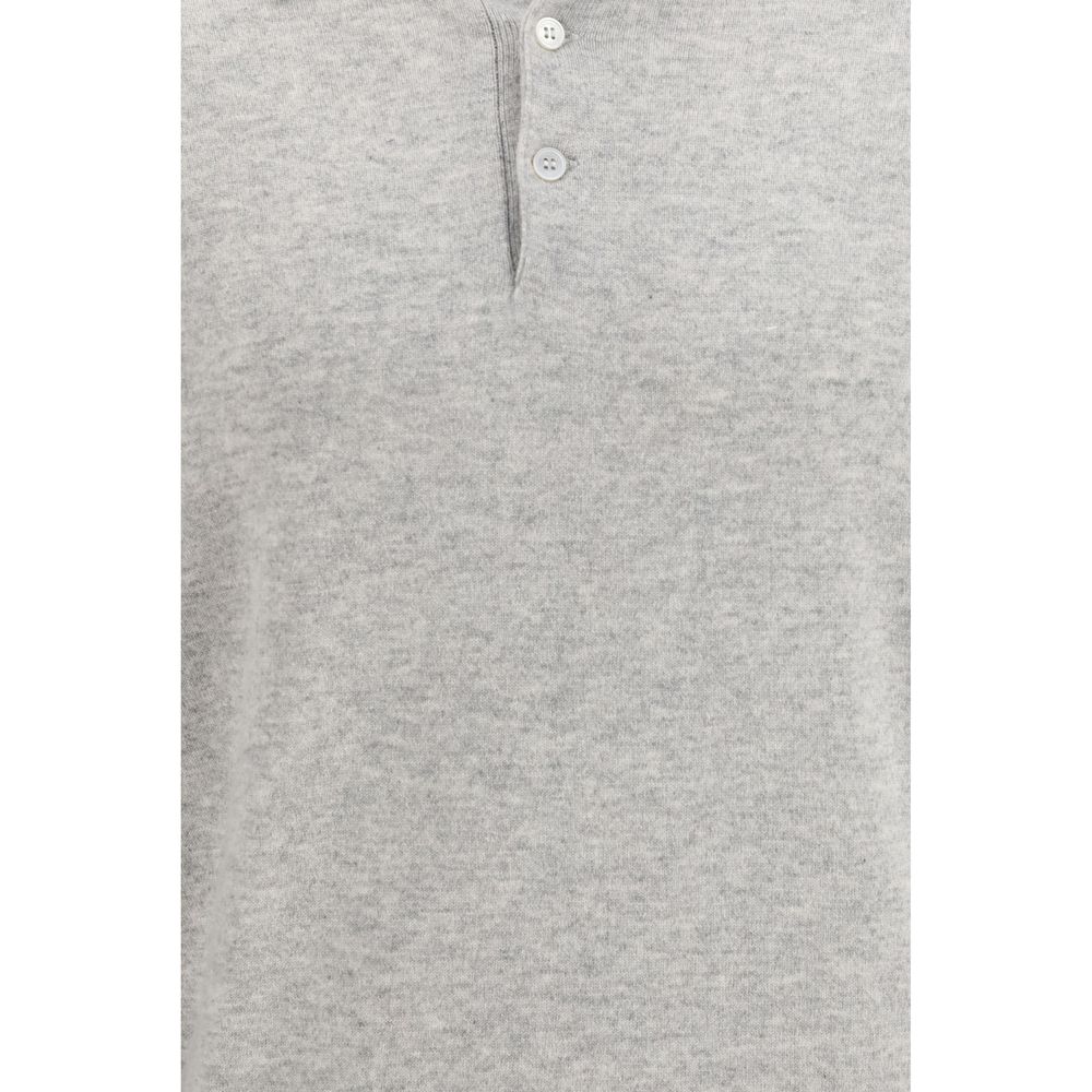Gray Cashmere Polo Shirt