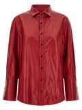Red Lamb Leather Blouse