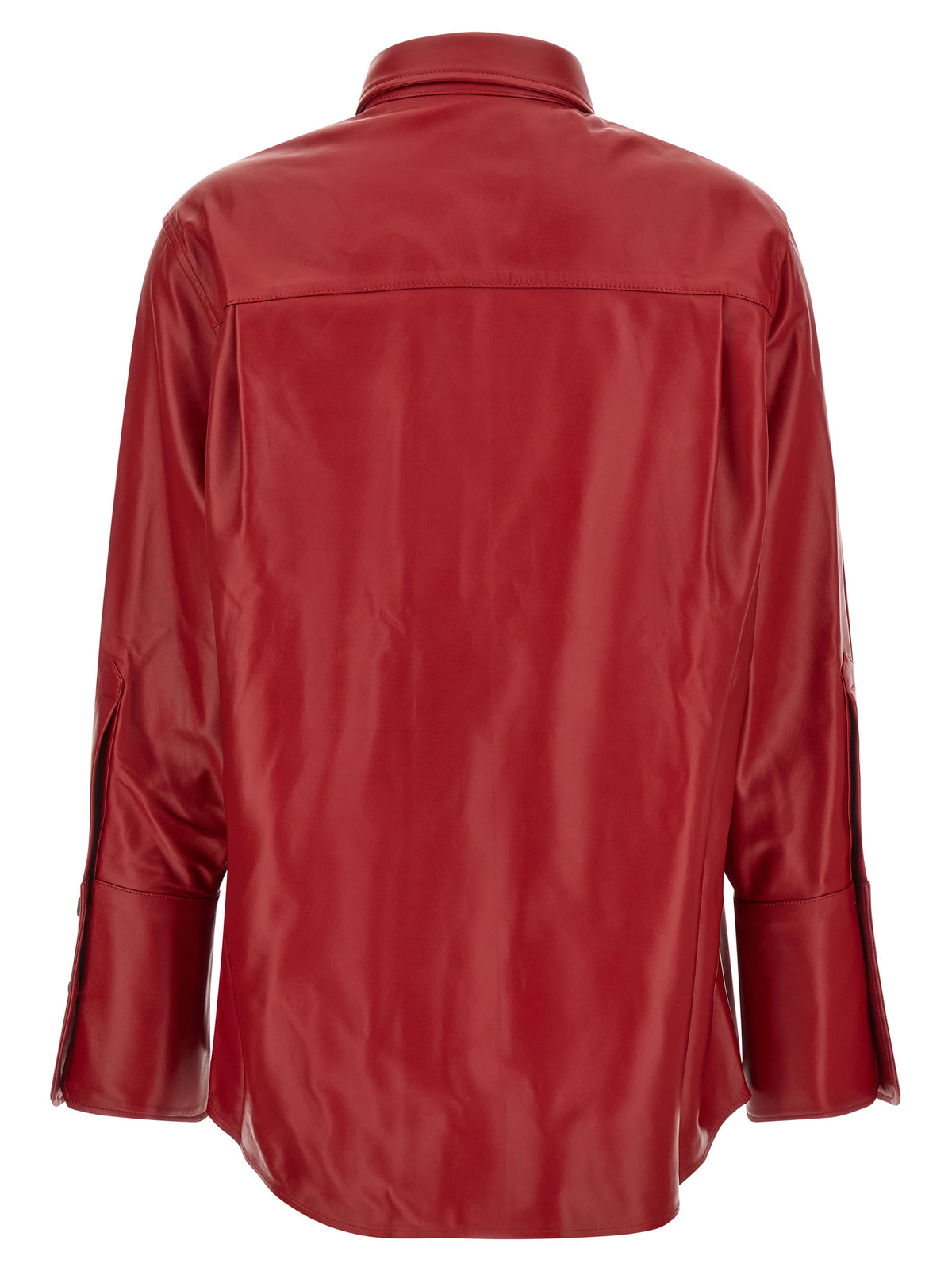 Red Lamb Leather Blouse