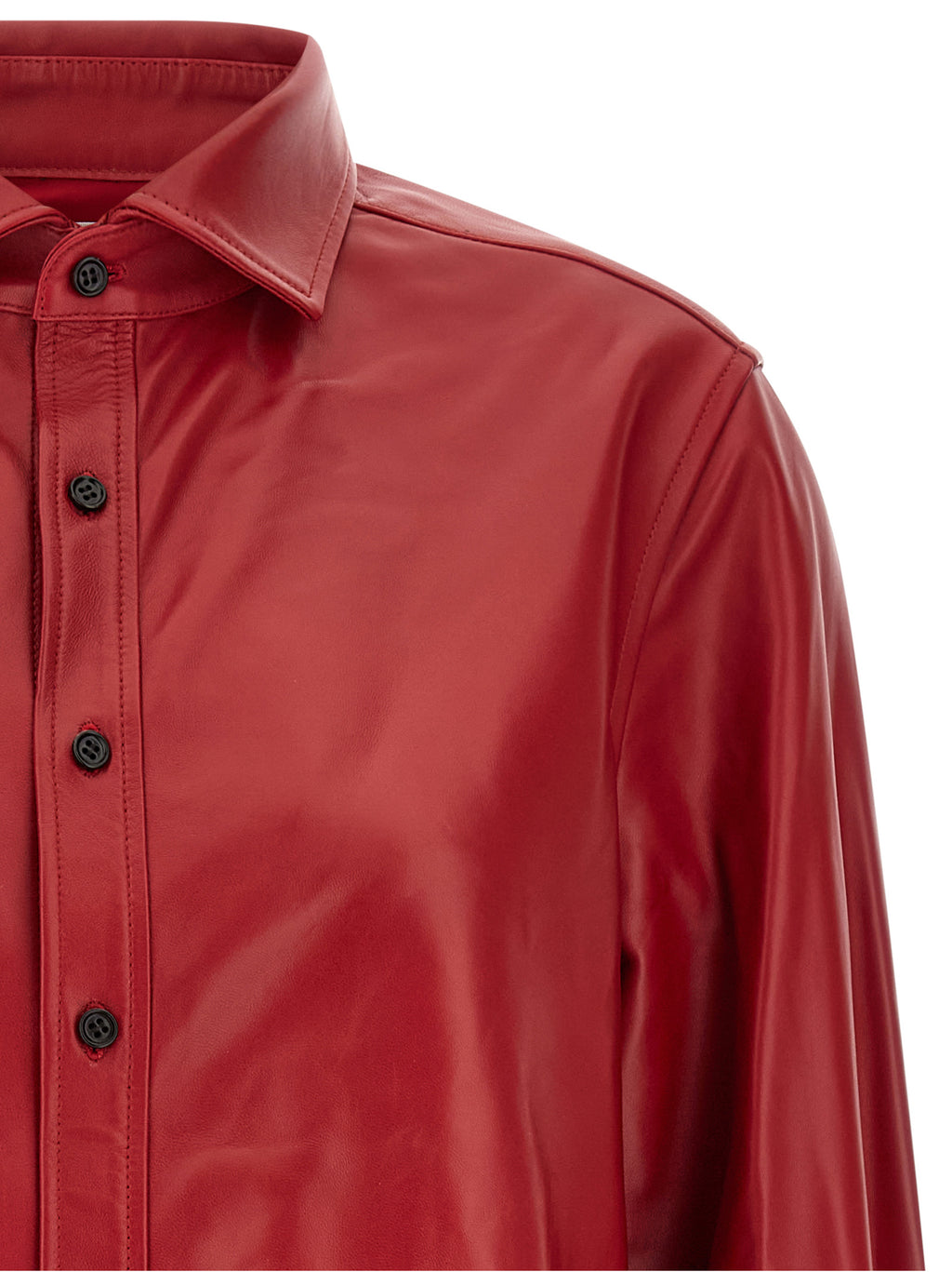 Red Lamb Leather Blouse
