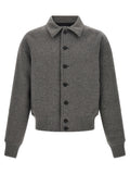 Gray Virgin Wool Bomber