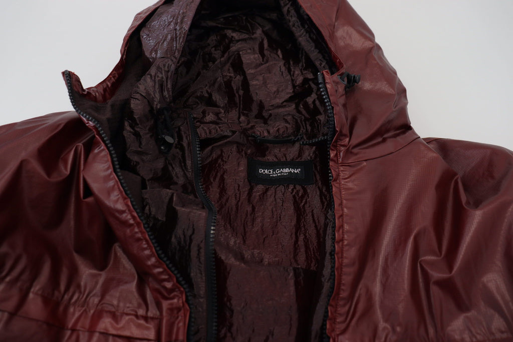 Bordeaux Cotton Hooded Full Zip Jacket