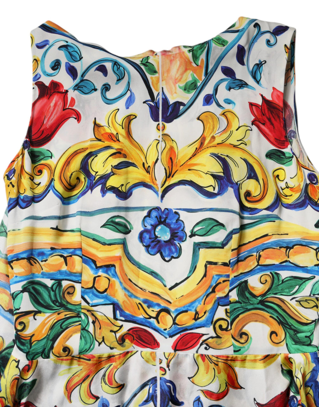 Multicolor Majolica Kaftan Short Sleeves Maxi Dress