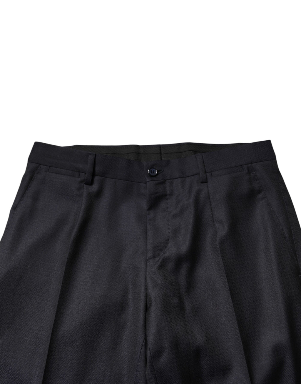 Dark Blue Wool Single Breasted Men 2 Piece Suit