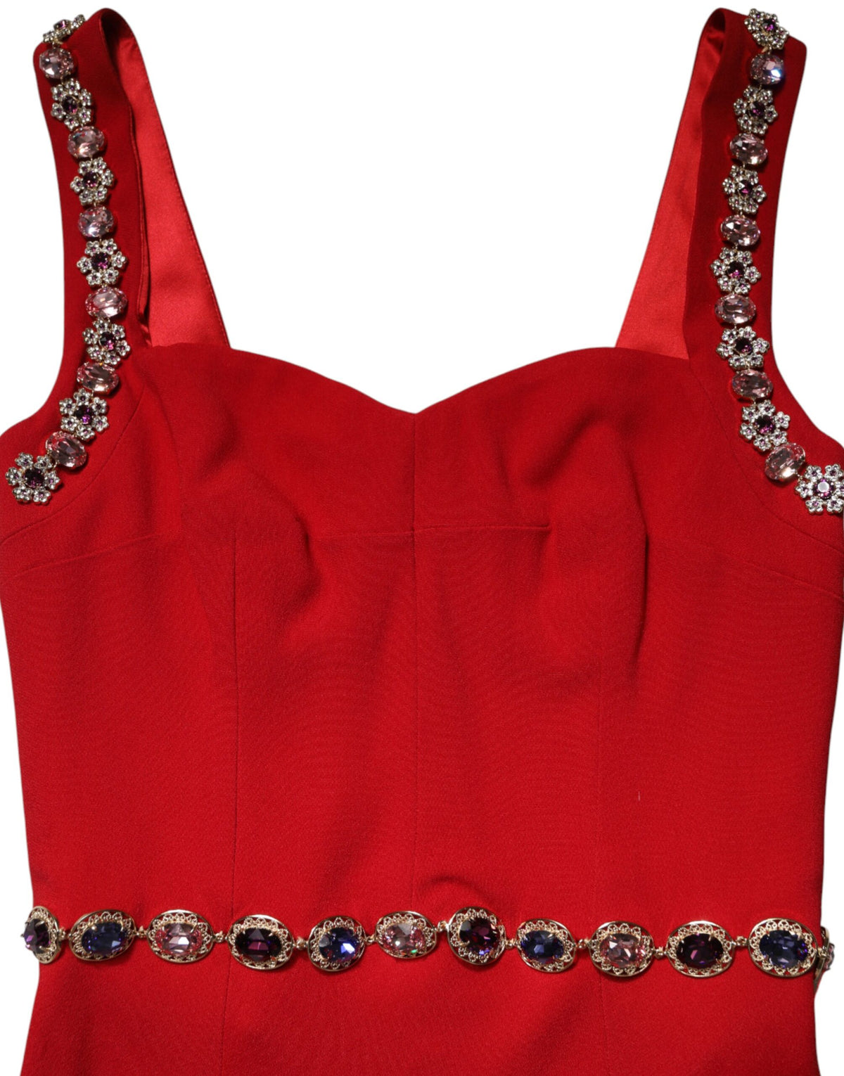 Red Embellished Sheath Mermaid Gown Dress